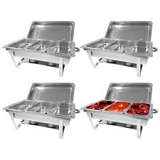 4pcs Buffet Food Warmer Set Square Stainless Steel Non Stick Chafing Dish Set  picture