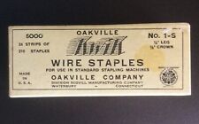 Vintage Oakville Company Kwik Wire Staples Made In USA No. 1 Waterbury CT picture