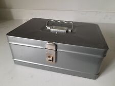 Vintage Cash Money Box Case Climax Hamilton Products Gray Metal Lock Box W/O Key picture