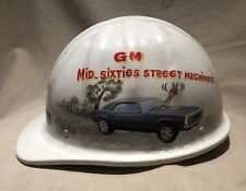 Vtg MSA McDonald T Aluminum Hard Hat Helmet Mine Safety Hand Painted 60s GM CAR picture