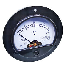 US Stock DC 0 ~ 20V Round Analog Volt Pointer Needle Panel Meter Voltmeter picture