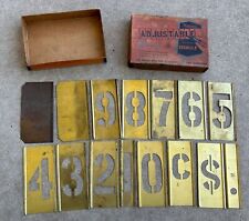 Vintage Reese’s Adjustable Brass Stencils In Box Numbers 3