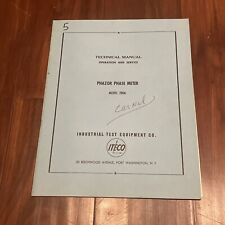 ITECO Model 200A Phazor Phase Meter Operation & Service Manual 1967 picture