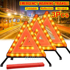 3 Emergency Warning Triangle DOT Approved Reflective Roadside Hazard Safety Sign picture