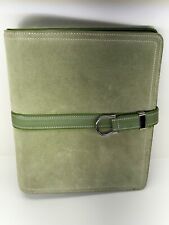 Vintage FRANKLIN COVEY Classic Pale Green 7 Ring Binder Planner Leather/Suede picture