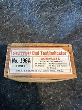 Starrett 196A Dial Test Indicator  - Vintage Original Wood Box picture