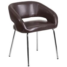 Flash Furniture Fusion Series Contemporary Brown Leather Side-Reception-Lounge picture