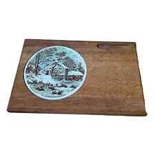 Vintage Currier & Ives Cheese Board/Serving Tray 