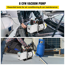 8CFM Two-Stage Rotary Vane Professional Vacuum Pump (15Micron, 1HP, 1/4