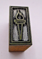 Vintage Printing Letterpress Printers Block Small Torch picture