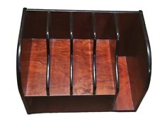 Vtg Modern Desk Organizer Gloss Wood Laminate Letter Tray Office Large Read**** picture