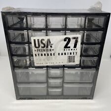 Vintage USA PREMIUM 27 Drawer Storage Cabinet SEALED made in USA BLACK PLASTIC picture
