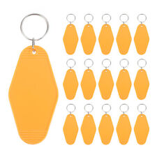 Vintage Motel Keychain, 16 Pack Blank Hotel Keychains Retro Key Tag, Yellow picture
