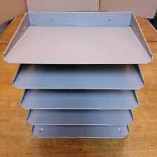 Vintage LIT-NING Steelmaster Desk Paper Organizer 5 Trays Brown Made In USA 1998 picture