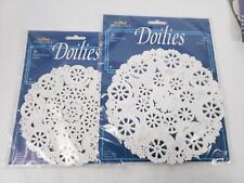 Lot Of 64 Vintage Medallion Royal Lace White Paper Doilies 5 6 Inch Diameter USA picture