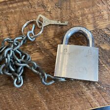 vintage Abloy chrome 3045 model padlock with 1 working keys - Tested good picture
