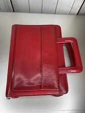 Vintage FRANKLIN COVEY RED Classic Zip Handles Planner Binder Faux Leather picture