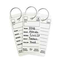 CarBowz Car Dealer Key Tags Self Laminating Round Corner White Color Tough Tags picture