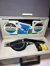 Vintage DYMO 1570 Tapewriter Label Maker Chrome Black with Case 3 Wheels picture