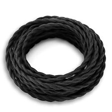 28ft Electrical Cord Twisted Cloth Covered Wire, FadimiKoo Vintage Black 18/2... picture
