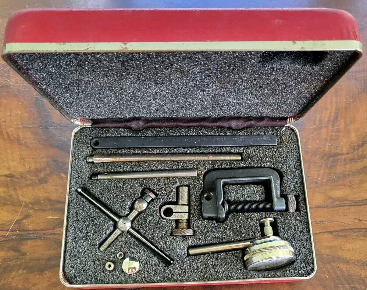 Vintage L. S. Starrett No. 196A1Z Dial Test Indicator Set Jeweled w/Case