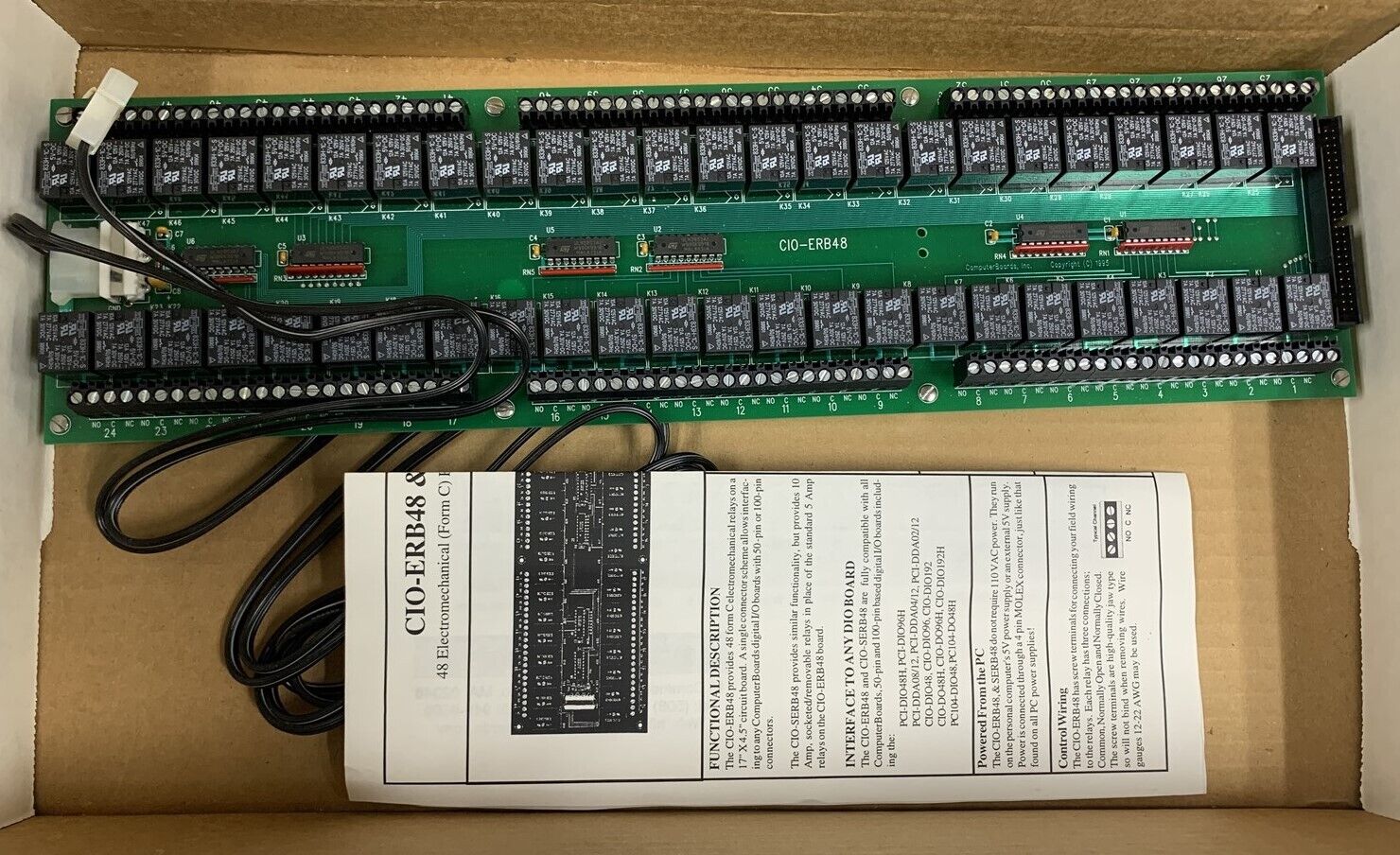 New No Box Measurement Computing CIO-ERB48 Relay Board J3-1