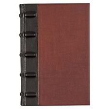 Vintage Leather Journal, Burgundy Hardcover Notebook w/Mahogany Ribbed Spine ... picture