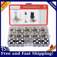 80 Pcs Potentiometer Kit with Knobs B1K 2K 5K 10K 20K 50K 100K 250K 500K 1M Ohm picture
