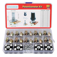 80 Pcs Potentiometer Kit with Knobs B1K 2K 5K 10K 20K 50K 100K 250K 500K 1M Ohm picture